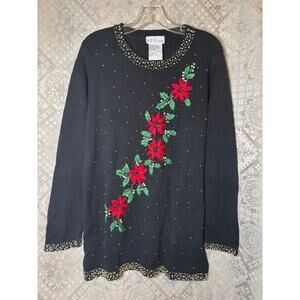 Christmas Sweater Women Large Holiday Party Xmas Festive EUC cozy